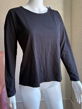 Old Navy Black Long-Sleeve Crewneck Tee Size XXL